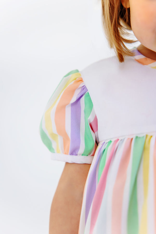 Short Sleeve Brigantine Dress - Southampton Stripe with Worth Avenue Stripe