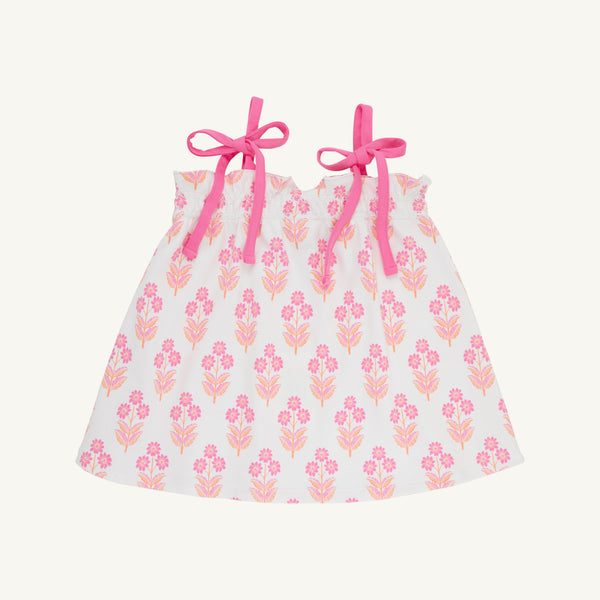 Lainey's Little Top - Bridgetown Harbour Hand Block with Winter Park Pink