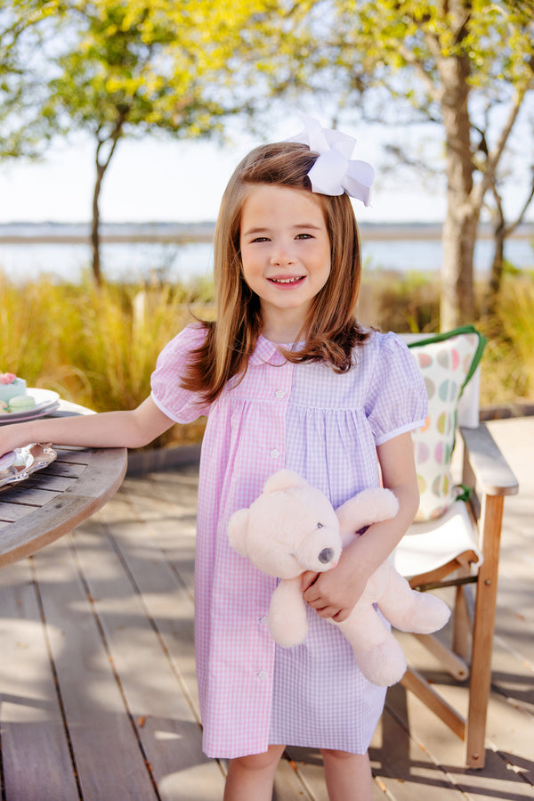 Tabitha's Teachers Pet Dress - Pink Greenbrier Gingham & Lauderdale Lavender Gingham