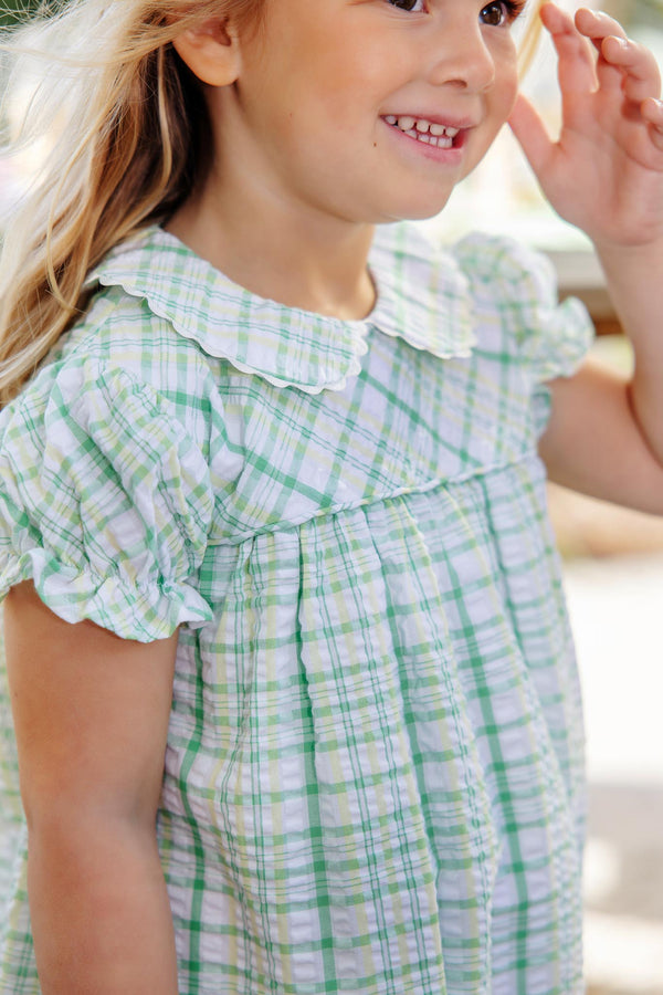 Holly Day Dress - Gibson Island Green and Lake Worth Yellow Sewanee Seersucker