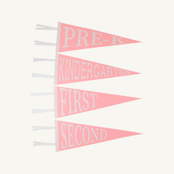 Back to School Pennants - Hamptons Hot Pink