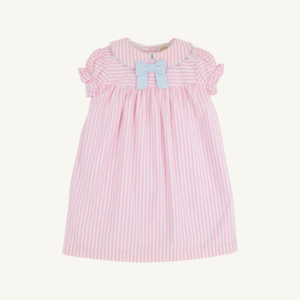 Banks Bow Dress - Pier Party Pinckney Pink Stripe with Buckhead Blue