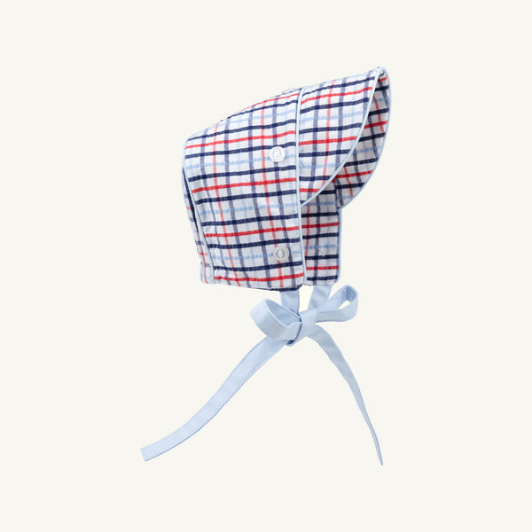 Barringer Bonnet - Pierce Mill Plaid Seersucker with Buckhead Blue