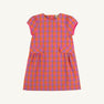 Betts Bow Dress - Autumn Punch Plaid with Romany Rose Corduroy