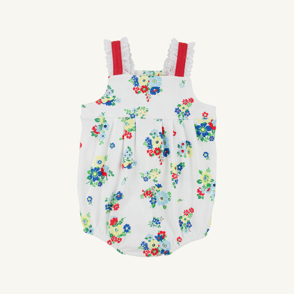 Branham Bubble - Biltmore Blooms (Buckhead Blue) with Richmond Red and Worth Avenue White Eyelet