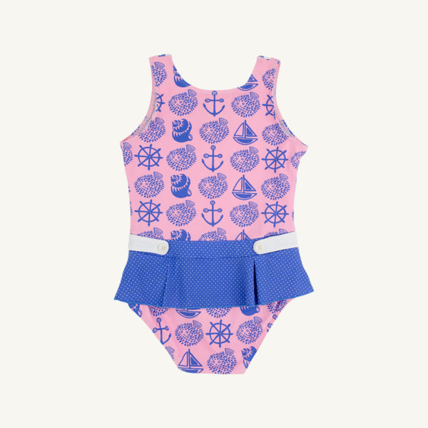 Bridgehampton Bathing Suit - Wilmington Waters with Rockefeller Royal Micro Dot