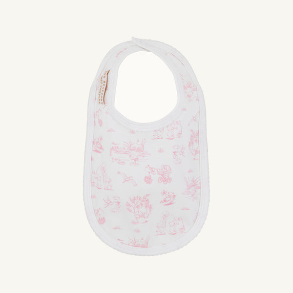Burp Me Bib - Sir Proper's Sweet Arrival (Hamptons Hot Pink) with Worth Avenue White