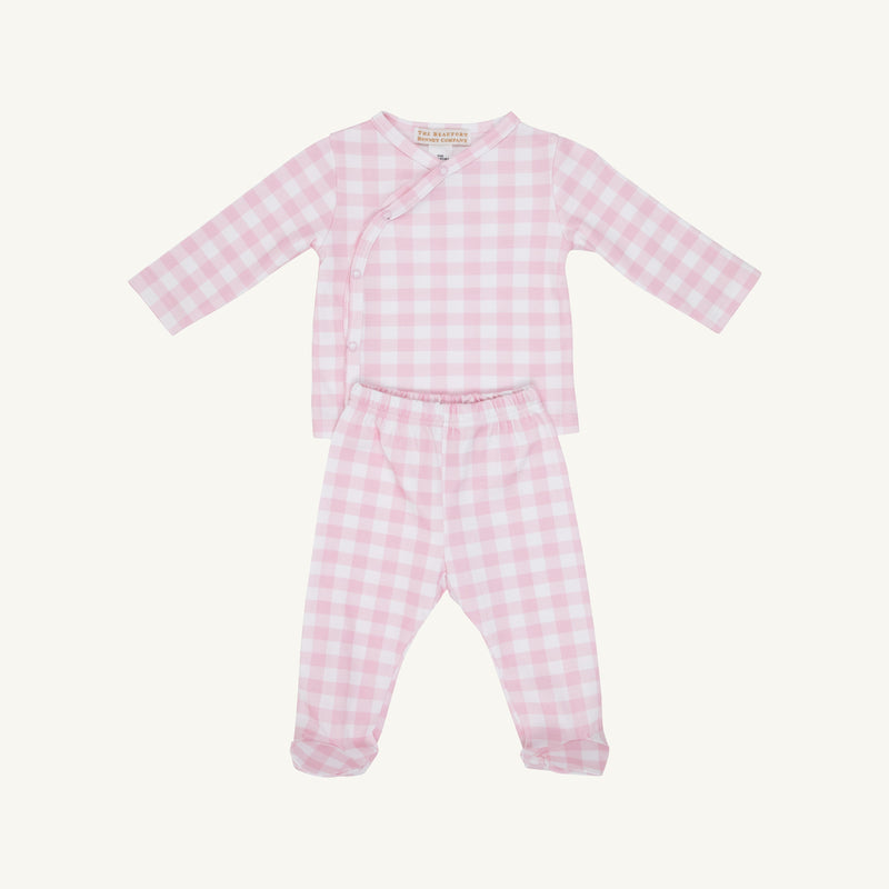 Cameron Cross-Front Set - Palm Beach Pink Gingham