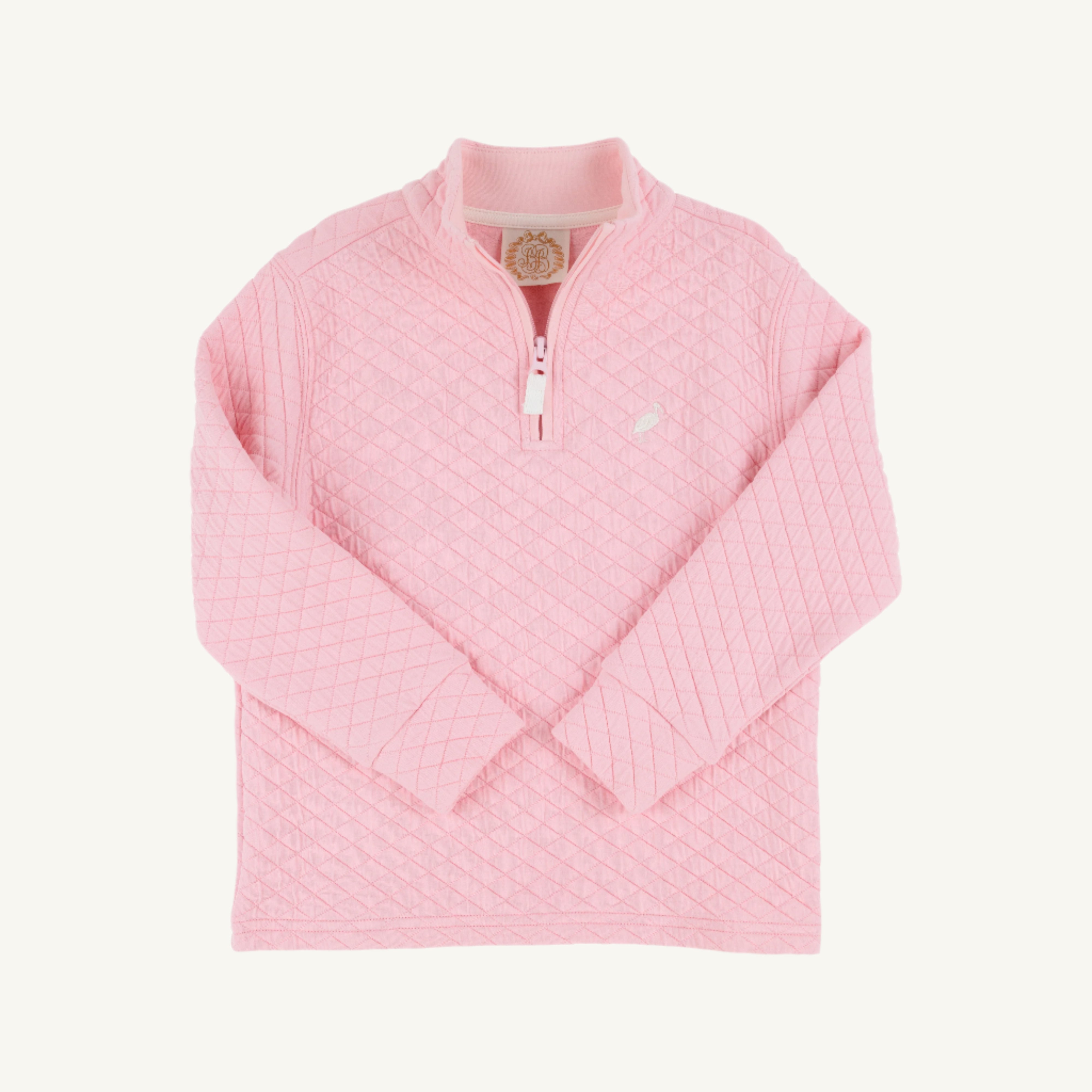 Canter Collar Half Zip (Quilted) - Sandpearl Pink with Palmetto Pearl Stork