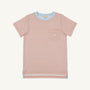 Carter Crewneck - Seashore Sherbet & Buckhead Blue Stripe with Multicolor Stork