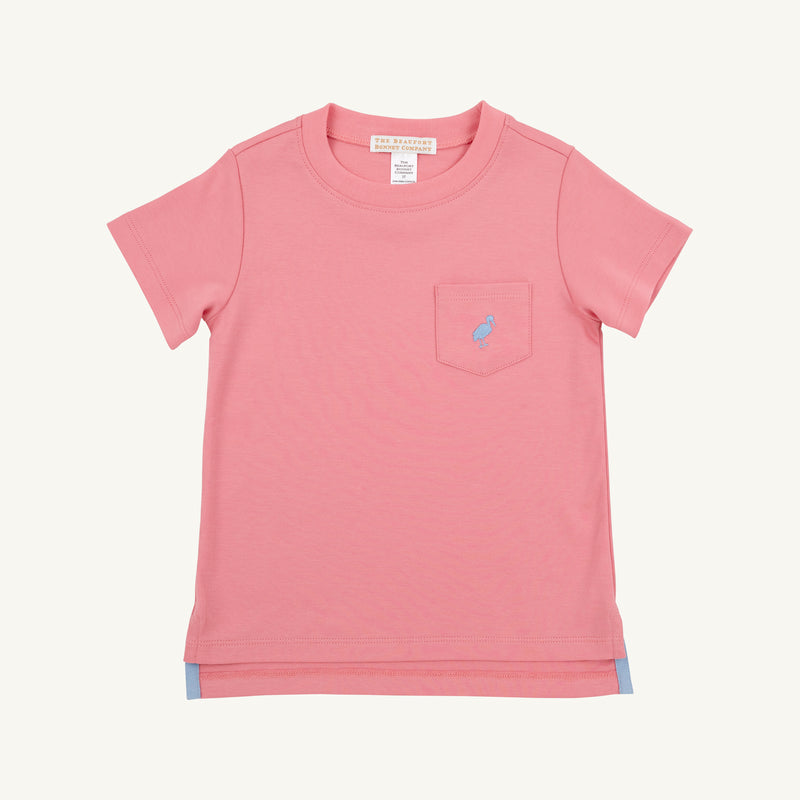 Carter Crewneck - Nantucket Red with Barrington Blue Stork