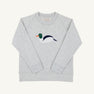 Cassidy Comfy Crewneck - Grantley Gray Heathered with Duck Applique