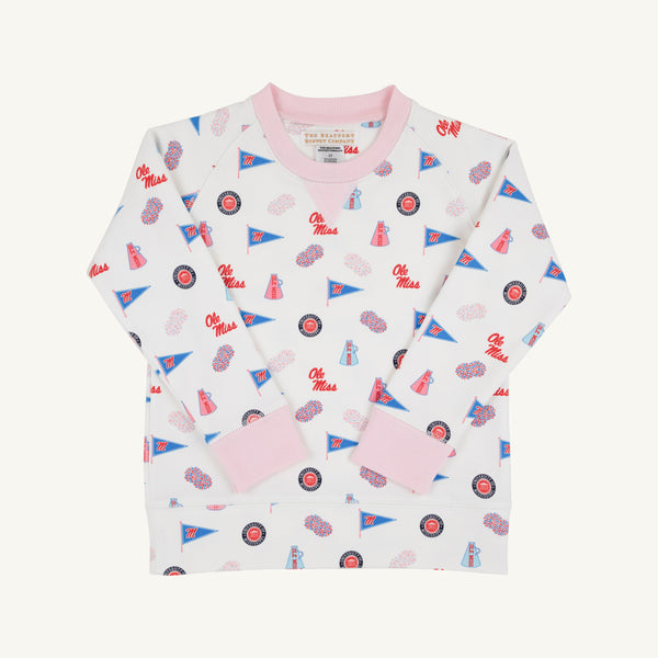 Ole Miss Cassidy Comfy Crewneck - Gawsh Almighty with Palm Beach Pink