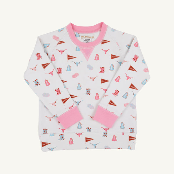 Texas Cassidy Comfy Crewneck - Gone to Texas with Hamptons Hot Pink