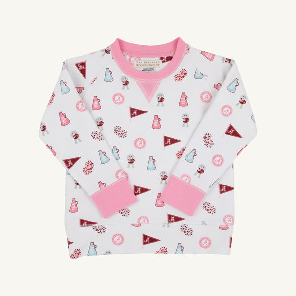 Alabama Cassidy Comfy Crewneck - Sweet Home Honey with Hamptons Hot Pink