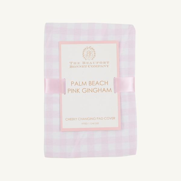 Cheeky Changing Pad Cover - Palm Beach Pink Gingham