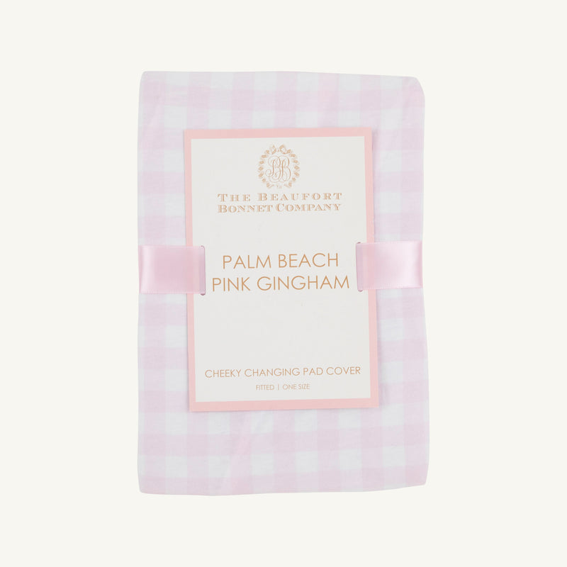 Cheeky Changing Pad Cover - Palm Beach Pink Gingham