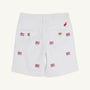 Critter Charlie's Chinos - Worth Avenue White with American Flags