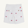 Critter Charlie's Chinos - Worth Avenue White with American Flags