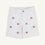 Critter Charlie's Chinos - Worth Avenue White with American Flags