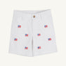 Critter Charlie's Chinos - Worth Avenue White with American Flags