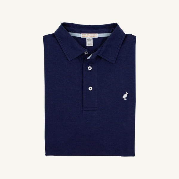 Croquet Party Polo (Men) - Nantucket Navy with Worth Avenue White Stork