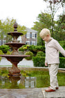 Hayword Half Zip - Palmetto Pearl & Gray Bay Brown Stripe