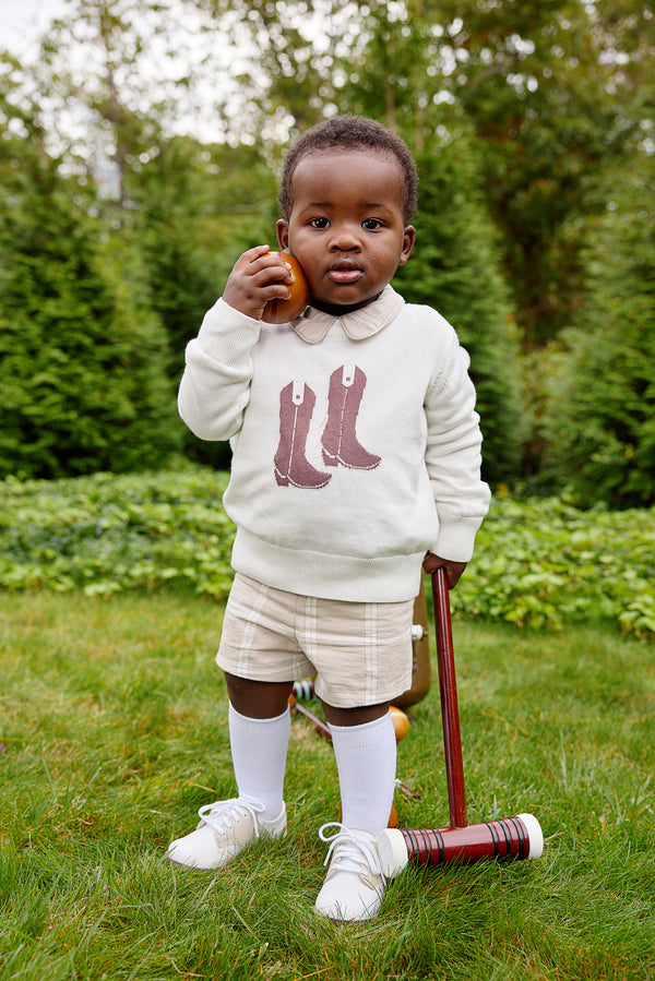 Long Sleeve Peter Pan Collar Shirt & Onesie - Thompson Park Plaid
