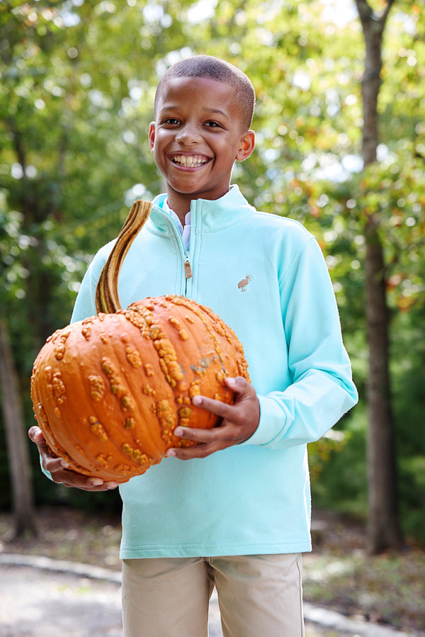 Hayword Half Zip - Edisto Egg Blue with Cape Elizabeth Camel Stork