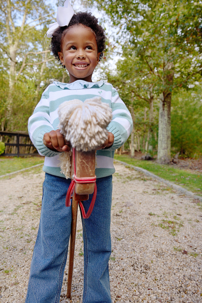Isaac's Sweater - Old Greenwich Green Stripe