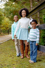 Hayword Half Zip - Edisto Egg Blue with Cape Elizabeth Camel Stork