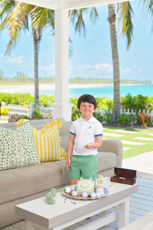 Sheffield Shorts - Gibson Island Green with Golf Embroidery