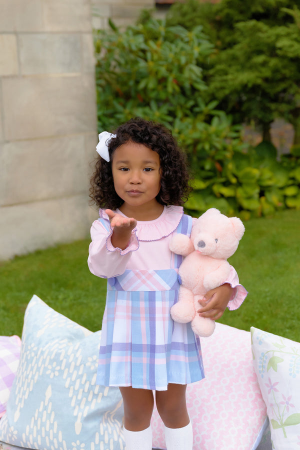 Long Sleeve Ramona Ruffle Shirt & Onesie - Palm Beach Pink with Palisades Purple