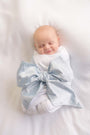 Bow Swaddle ® - Sea Blue Silk