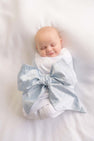 Bow Swaddle ® - Sea Blue Silk