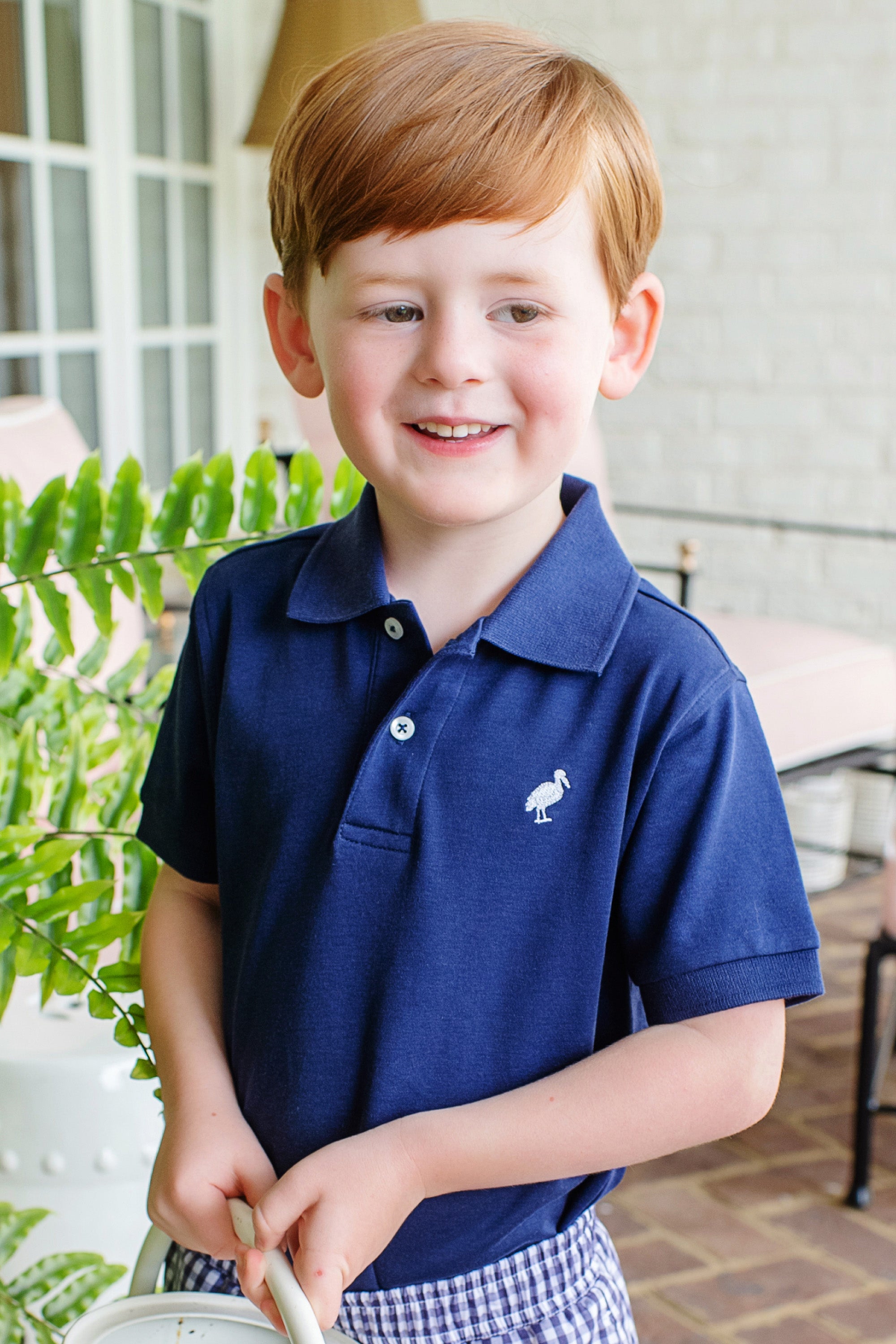 Prim and Proper Polo SS- Nantucket Navy Stripe/Multicolor| Beaufort Bonnet main image 0