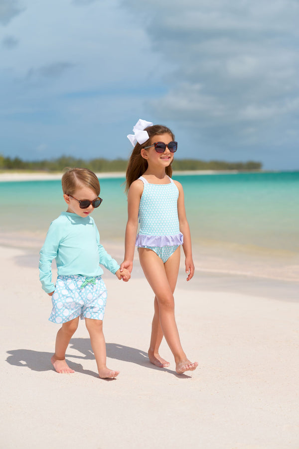 Tortola Trunks - Catamaran Cane with Grace Bay Green