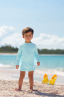 Price Pool Romper - Edisto Egg Blue with Grace Bay Green Stork (UPF 35+)