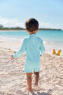 Price Pool Romper - Edisto Egg Blue with Grace Bay Green Stork (UPF 35+)