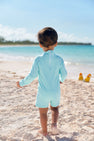 Price Pool Romper - Edisto Egg Blue with Grace Bay Green Stork (UPF 35+)
