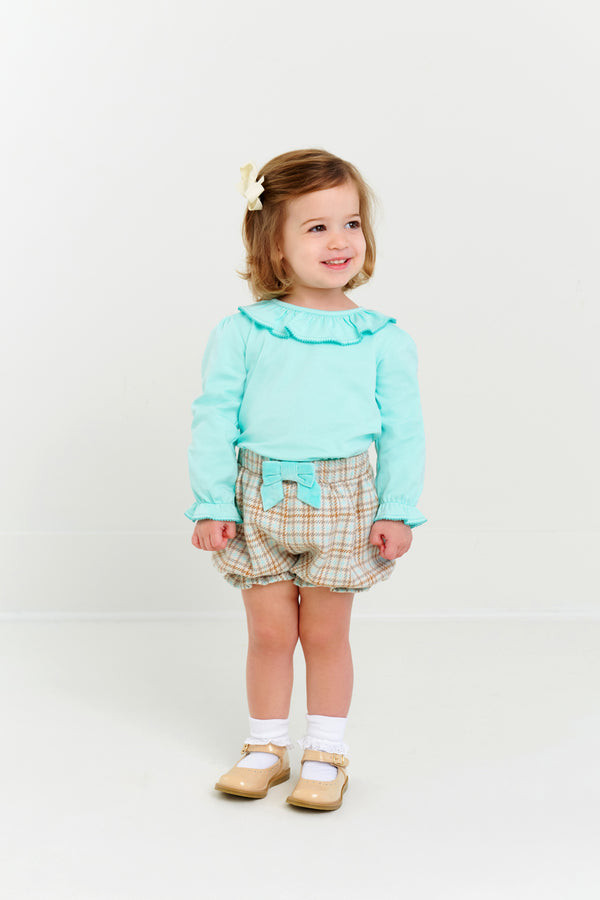 Long Sleeve Ramona Ruffle Shirt - Edisto Egg Blue