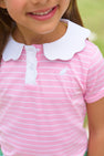 Prepletic™ Preppy Polo - Pier Party Pink Stripe with Worth Avenue White