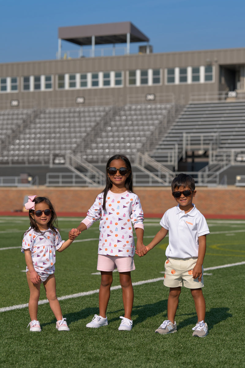 Clemson Britt Bubble - Tiger Triumph with Worth Avenue White & Palm Beach Pink