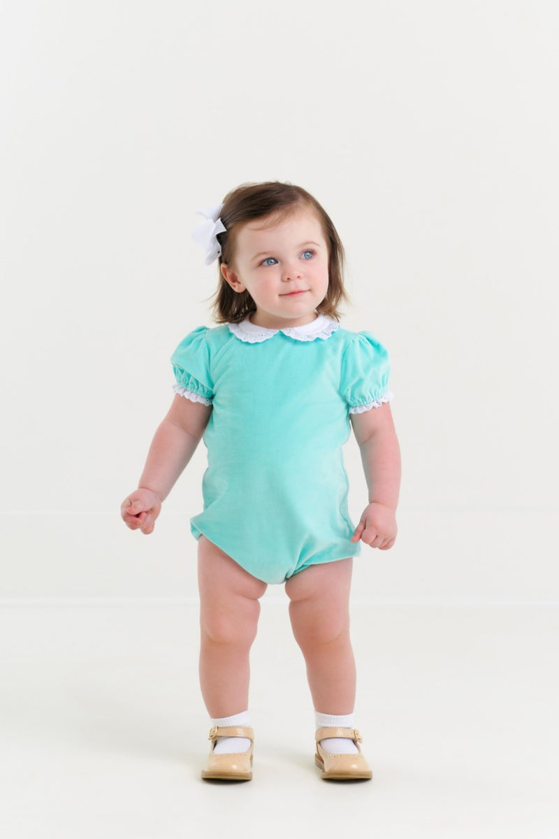 Bedford Bubble - Edisto Egg Blue Velveeteen with Worth Avenue White
