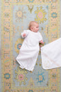 Sweetly Smocked Greeting Gown (Unisex) - Worth Avenue White with Palmetto Pearl