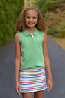 Sleeveless Anna Price Polo - Gibson Island Green with Worth Avenue White Stork