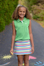Sleeveless Anna Price Polo - Gibson Island Green with Worth Avenue White Stork