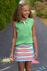 Sleeveless Anna Price Polo - Gibson Island Green with Worth Avenue White Stork