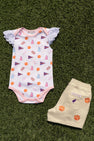 Clemson Wendy Onesie - Tiger Triumph with Palm Beach Pink