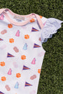 Clemson Wendy Onesie - Tiger Triumph with Palm Beach Pink